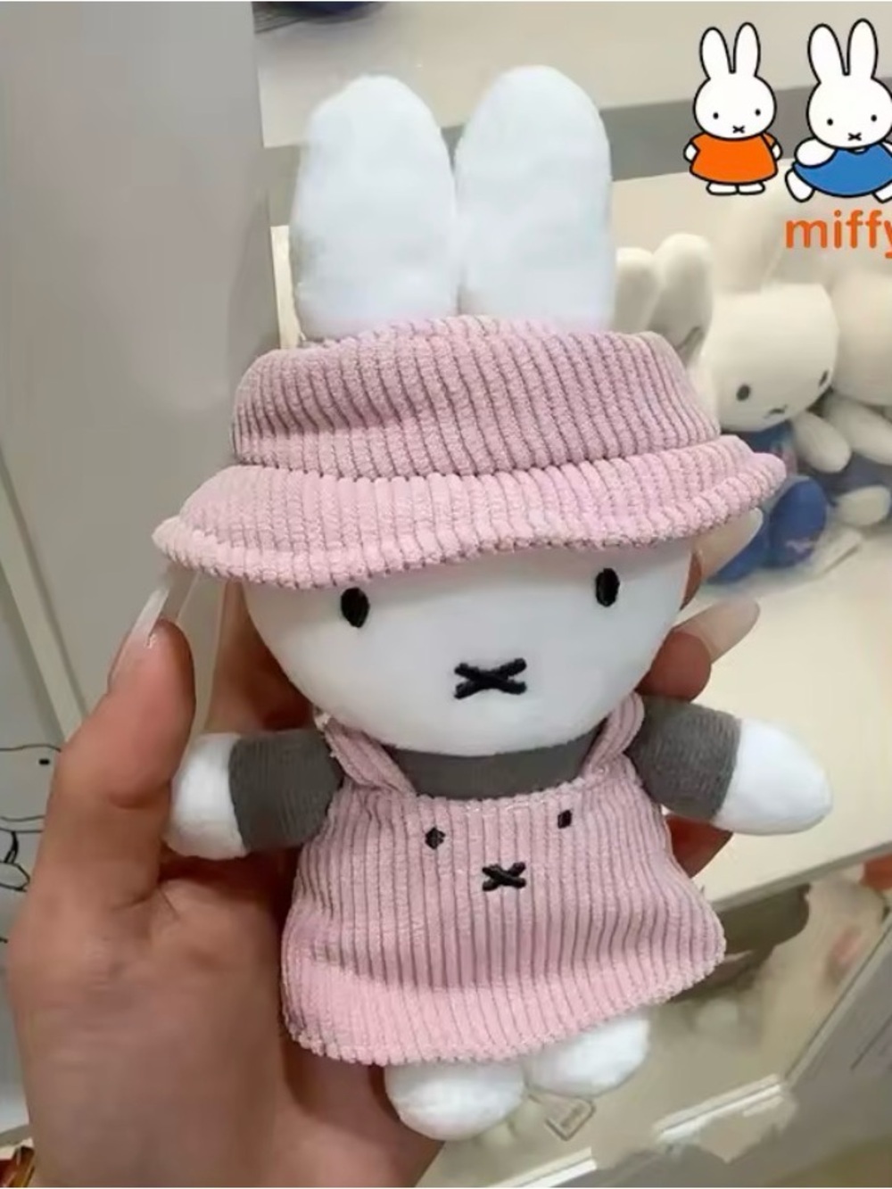 Bunny Pink Corduroy Dress & Bucket Hat Plush